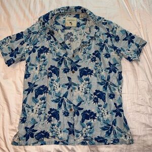 Island Republic Vintage Collection Hawaiian Shirt Blue White Size XL